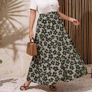 All Over Floral A-line Skirt 4x